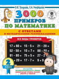 Icon image 3000 примеров по математике с ответами и методическими рекомендациями. Все виды примеров. 2 класс
